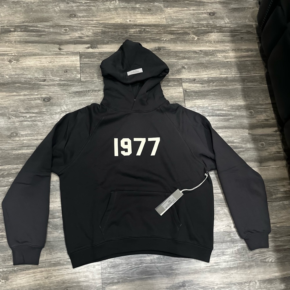 Fear of God Black Hoodie with 1977 Print